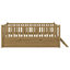 Lit plateforme en bois avec garde-corps et gigogne, noyer-51485419