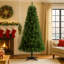 Arbre de Noël artificiel à charnière non éclairé 6 pi avec 582 pointes, branches en PVC, arbre de vacances vert avec support en plastique à 4 pieds pour la décoration de Noël intérieure