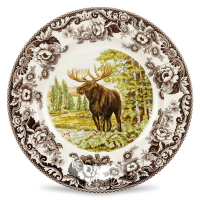 Spode Woodland Moose Dinner Plate 10.5" Moose