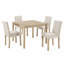 Ensemble de salle à manger compact cinq pièces avec quatre chaises rembourrées pour petites cuisines et appartements