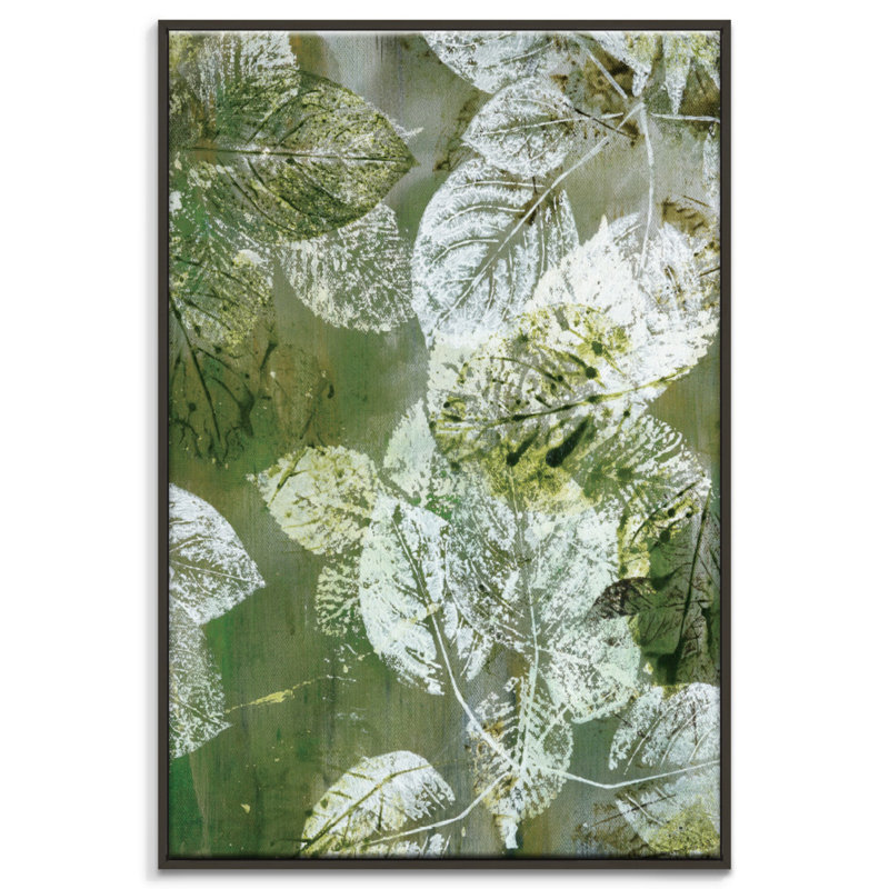 Foliage 3 1 Piece Painting on Canvas, 152cm H x 102cm W, Black Floater Frame