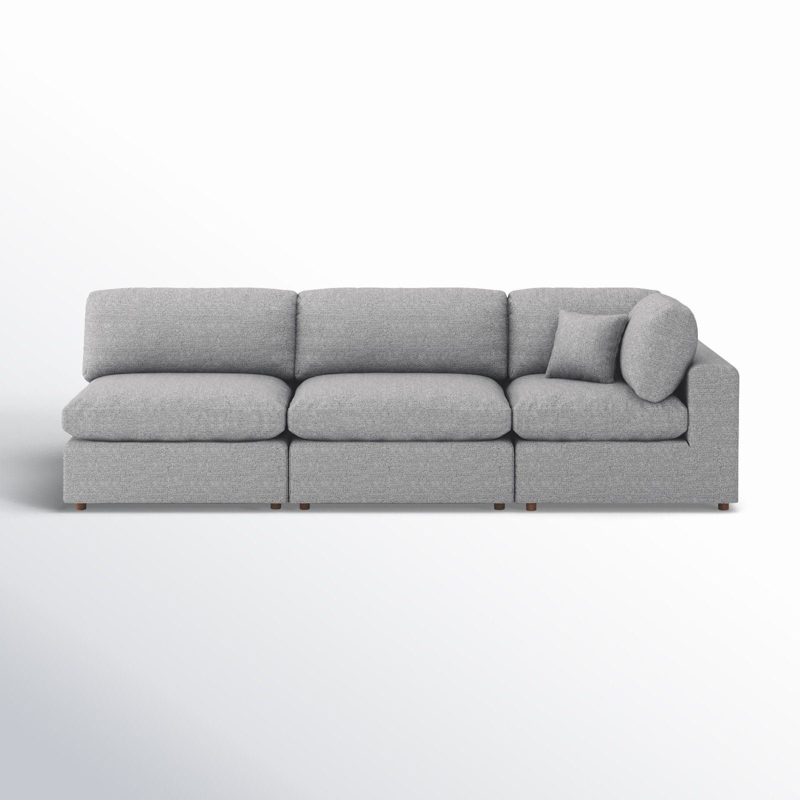 Jossa Upholstered Sectional, Gray Linen Blend