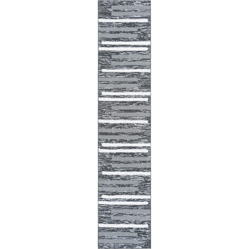 Cotton Abstract Indoor Rug, Runner 2'7" x 12'