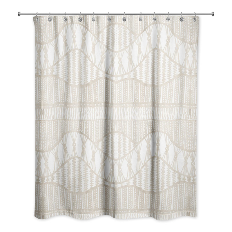 Rideau de douche simple en polyester, Crème