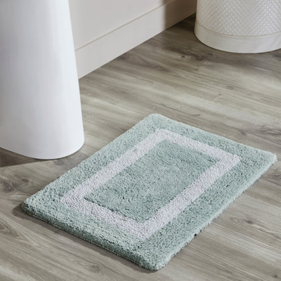 Widman 100% Cotton Tufted Reversible Bath Rug Super Absorbent, Machine Washable Bathroom Rug