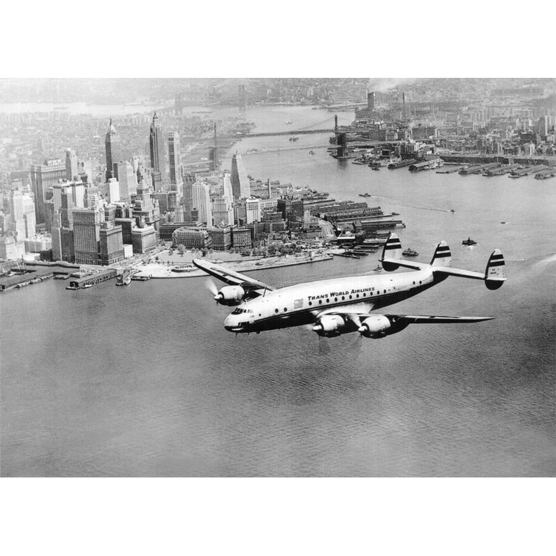 Lockheed Constellation, New York, 1950, H 17 po x l 24 po