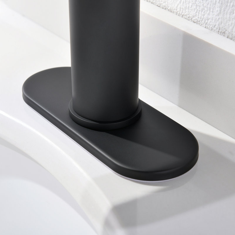 Single-handle Bathroom Faucet with Drain Assembly, Matte Black