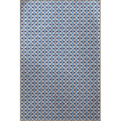 Blue Themed Mixed Geometric Pattern Creative Modern Decorative Carpet