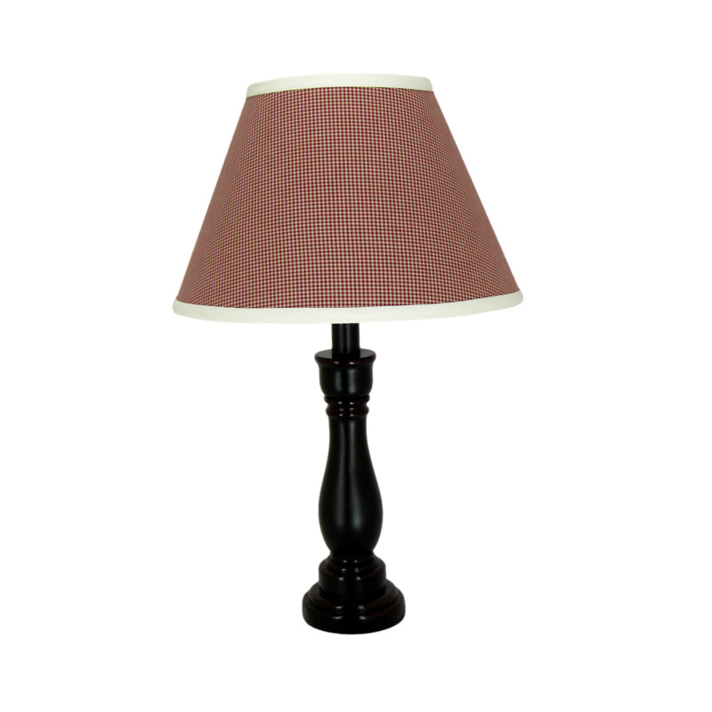 Chelsea-May Cody Resin Table Lamp with Small Red and White Check Shade