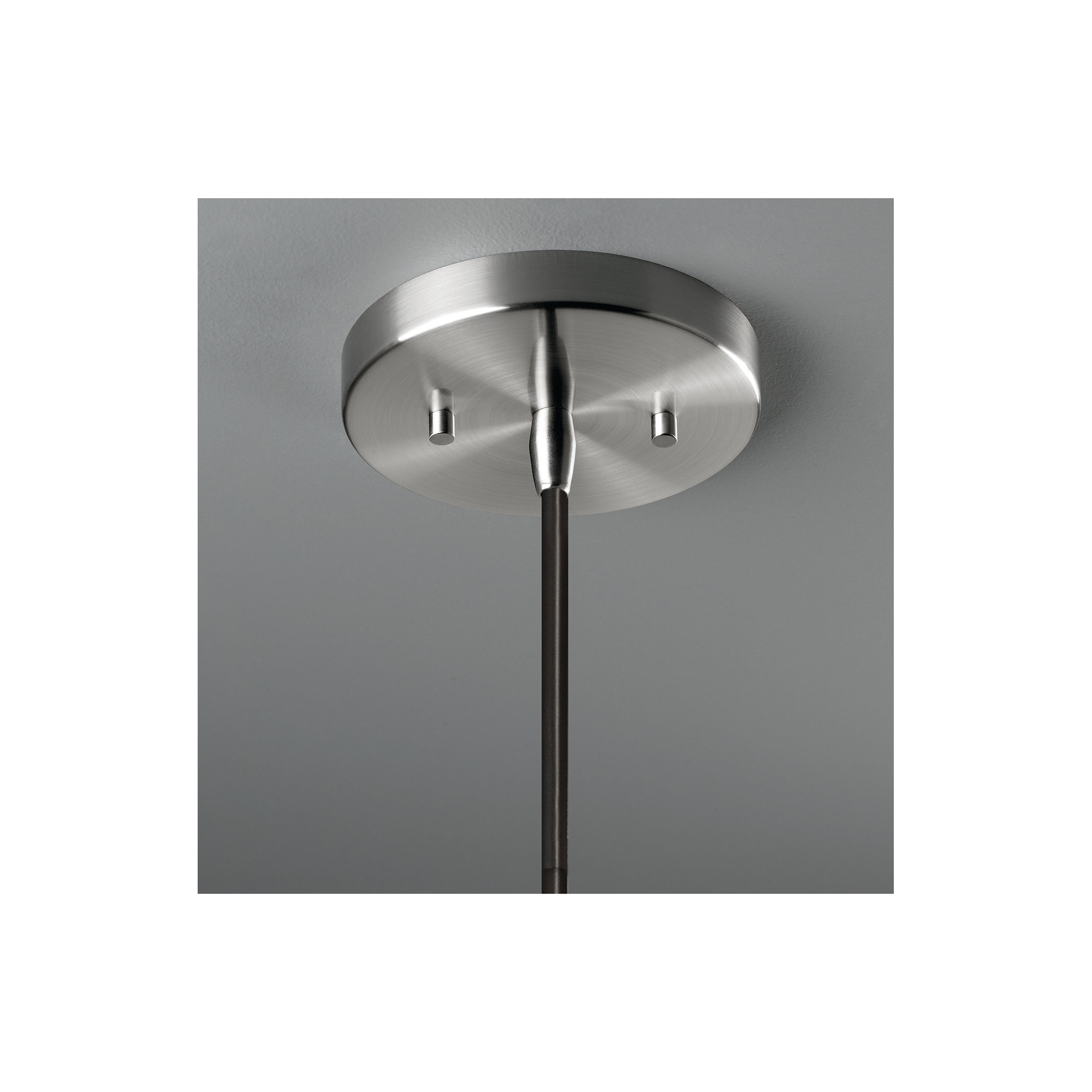 Leni Ceramic Dimmable Pendant, Gloss Gray, Brushed Nickel