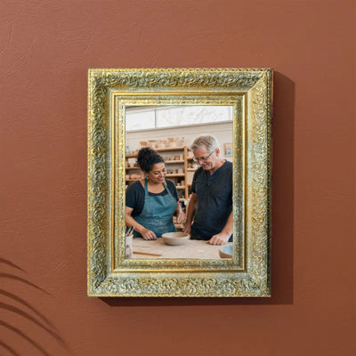 5" x 7" Antique Gold 1PC Clean Line Picture Frame for Anniversary Photo Display