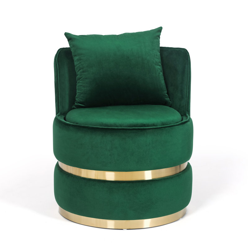 Fauteuil demi-tonneau en polyester 23,03 po, Mélange de polyester vert