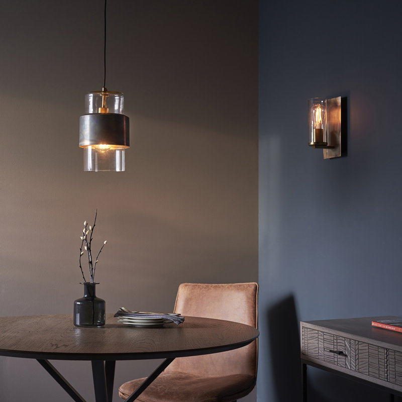 Alzahraa 1 - Light Cylinder Pendant, Bronze Patina, Clear