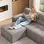 Canapé modulaire avec repose-pieds en velours côtelé de style bonbon 113,4 "Boneless, sans assemblage requis-526115314
