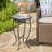 Outdoor Round Side Table With Mosaic-Style Top And Curved Iron Legs, Side Table