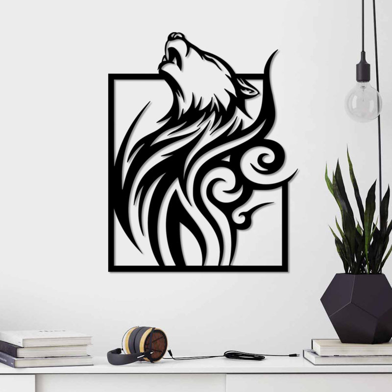 Elegant Decorative Metal Wall Accessory, Black, 21.7 x 16.9 inches | 100% Metal, Thickness: 0.06 inches | Lightweight Design (1.9 lbs) | Perfect for Home Décor, Living Room & Office Enhancement