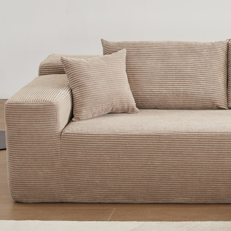 Viola 2 - Piece Upholstered Boneless Sectional, Beige, Right Hand Facing