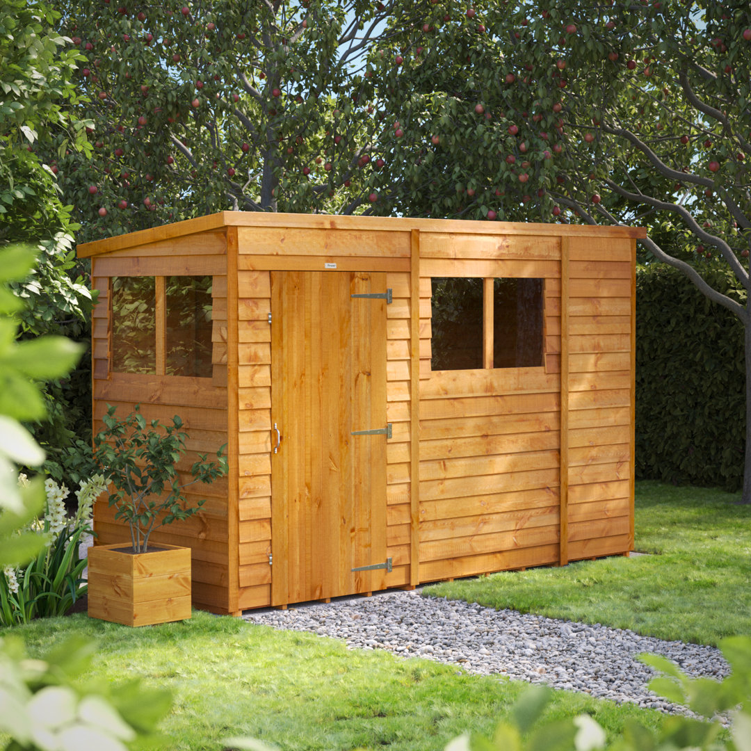 Powersheds 10 x 4ft Timber Overlap Pent Garden Shed