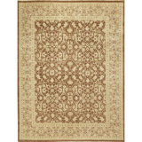 Wool Oriental Area Rug in Chocolate/Fawn