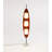 Vertical Oval Wood Panel Three Light Floor Light Fixture