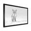 Croquis de renard noir et blanc en hiver II - reproduction de cadre flottant sur toile-1827729861-1827729868