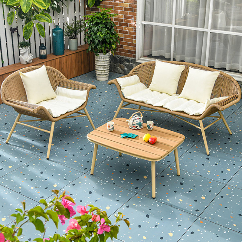 Ensemble de canapé simple en corde tissée imperméable pour l'extérieur