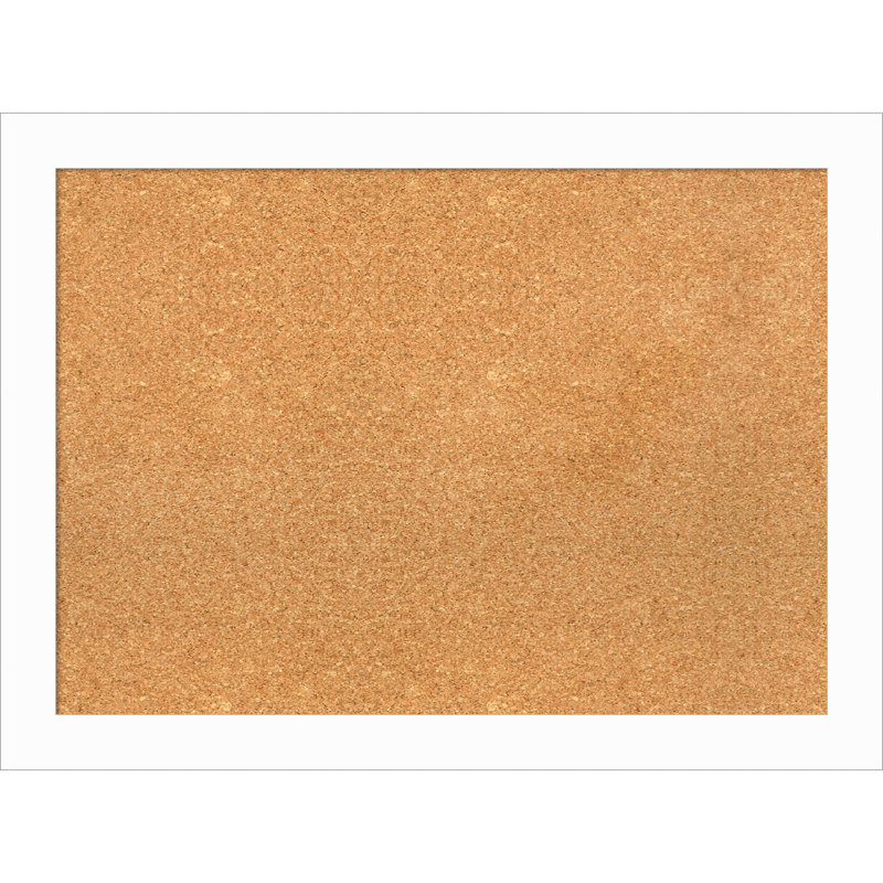 Petit tableau d'affichage mural en liège Basic, Bois blanc, H 27 po x l 39 po x P 1 po