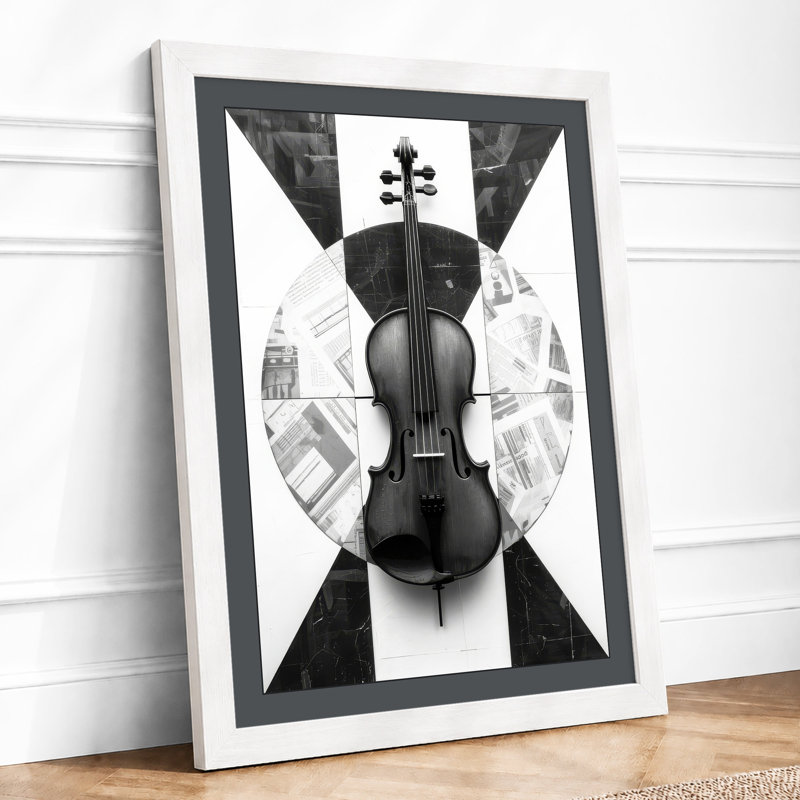 Violin Symmetry Modern - Print, A4 - 29.7 x 21.0 cm, White