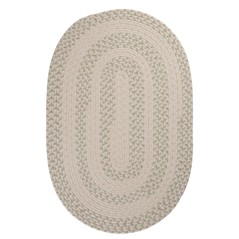 Tapis réversible en mélange de laine beige Talamantez - beige, Ovale 4 pi x 6 pi