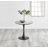 Elina White Marble Effect Melamine Round 80cm Dining Table and 2 Faux Leather Dining Chairs-1482068755