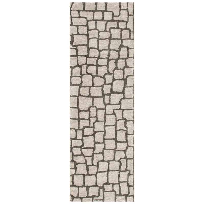 Soho Hand Tufted Wool Pile Geometric Rug, Runner 2'6" x 8'