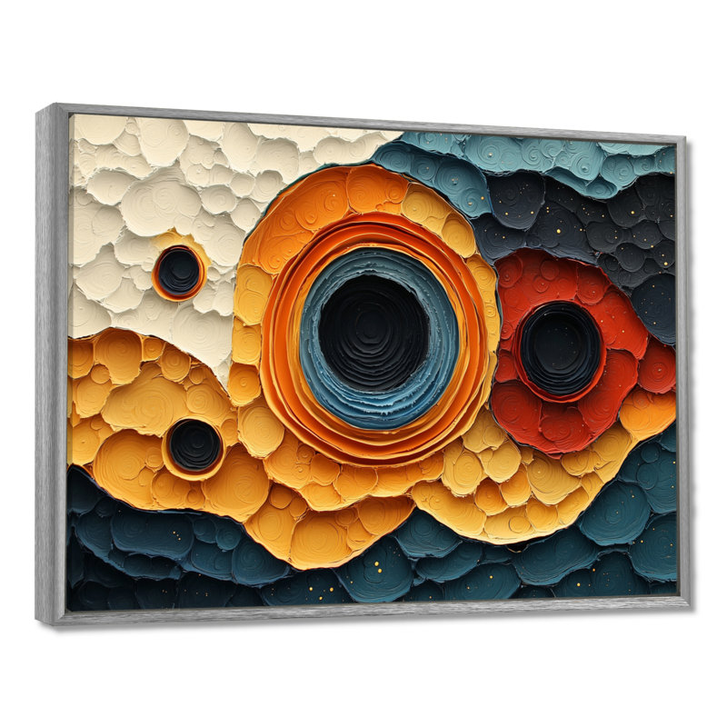 Mauldin - Abstract Large Wall Art, Argent argent, H 12 po x l 20 po, Cadre flottant