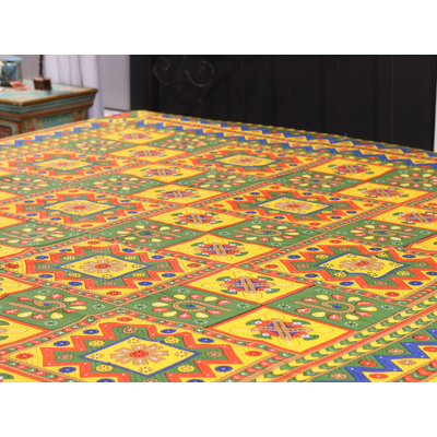 Grand drap de lit en coton multicolore Jaipuri Sanganeri Kantha - 86 po x 98 po, 2 housses de coussin, literie respirante