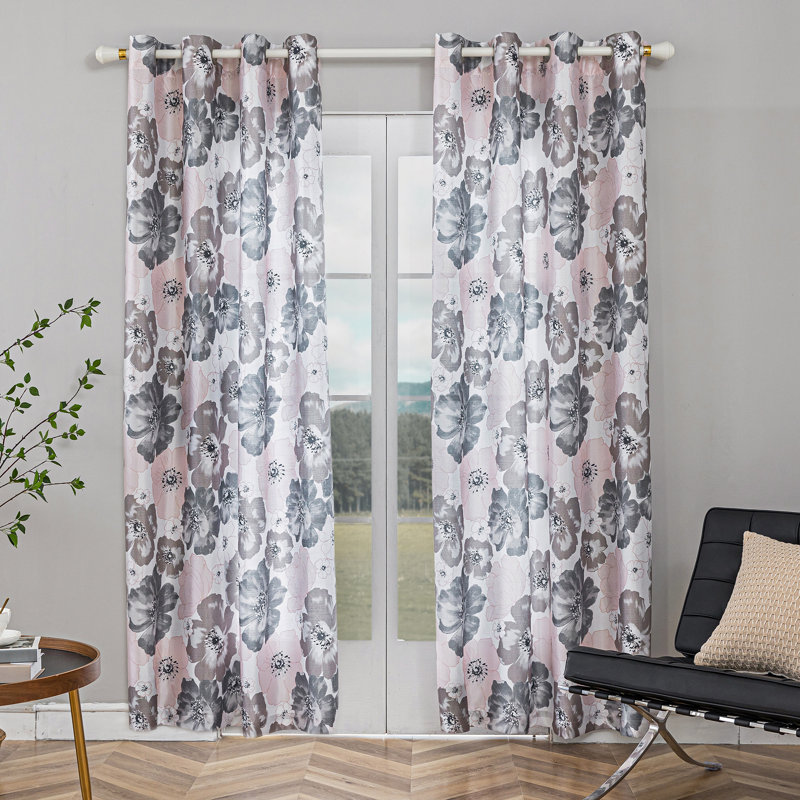 Rideau transparent en polyester , Rose