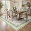 Tapis intérieur rosé / vert / beige Amboy Verdant, lavable à la machine, avec envers antidérapant-129757308