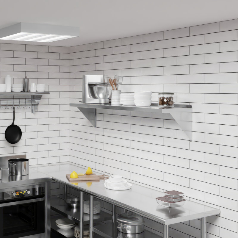 AmGood Stainless Steel Wall Mount Shelf, 16" H x 60" W x 14" D