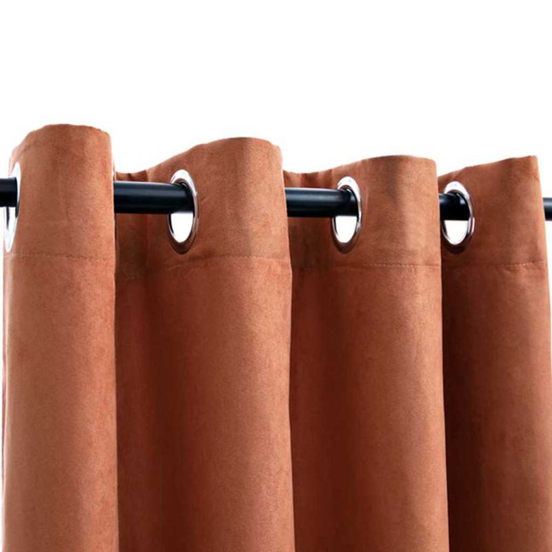 Azurah Blackout Curtain Pair, Width 140 x Drop 245cm, Rust