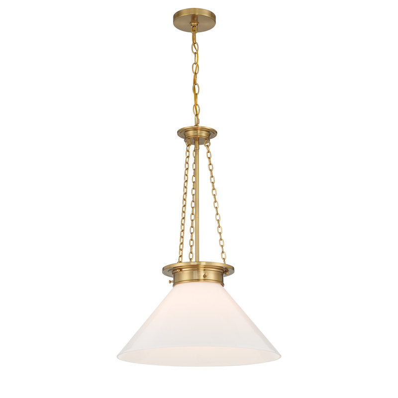 Luminaire suspendu 1 lumière Savoy House Myers en laiton chaud, Laiton