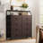 Ojaswi 8 Drawer, Double Dresser with Wooden, Chest of Drawer in 37.6''-99928116