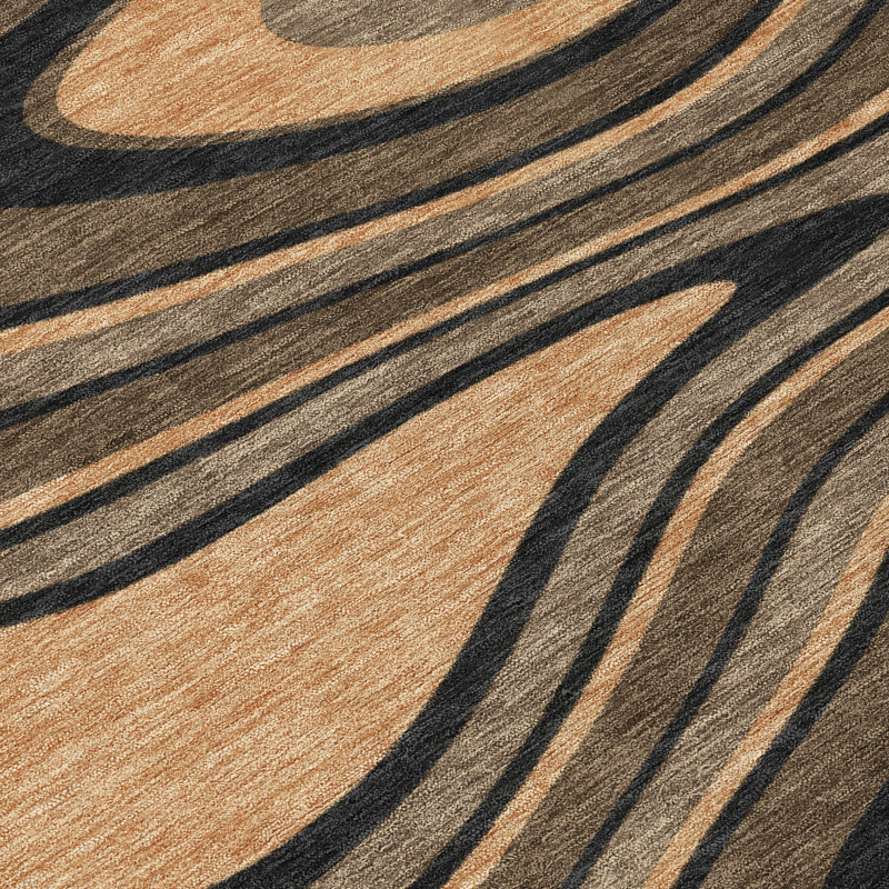 Machine Washable Indoor/Outdoor Chantille ACN2493 Abstract Rug, 8' x 10', Chocolate