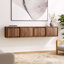 Meuble télé flottant, armoire murale avec portes coulissantes pour le salon, table de chevet moderne sans mains pour la chambre à coucher (ensemble de 2)