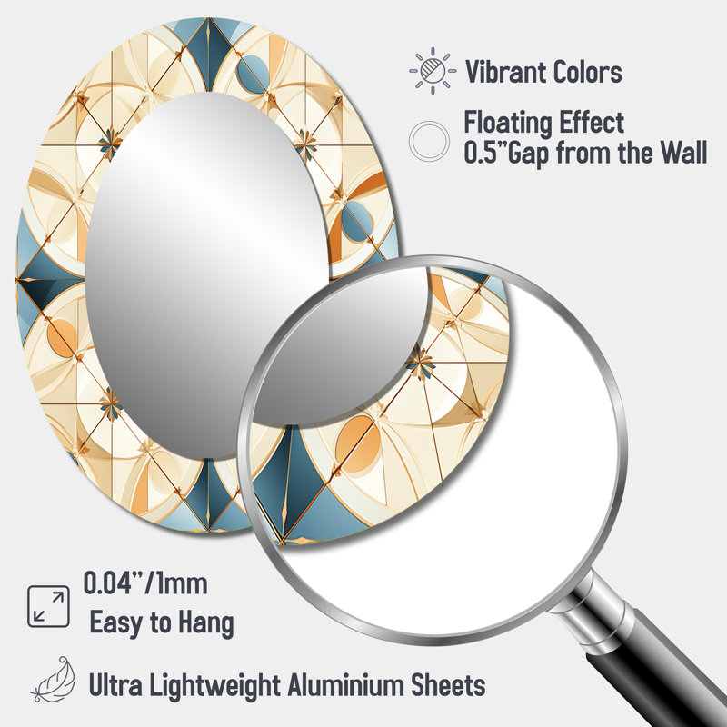 Silber - Miroir mural moderne ovale, H 40 po x l 30 po