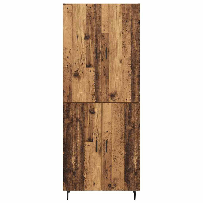  Highboard Old Wood 69.5 X 34 X 180 Cm Engineered Wood And Glass, Old Wood