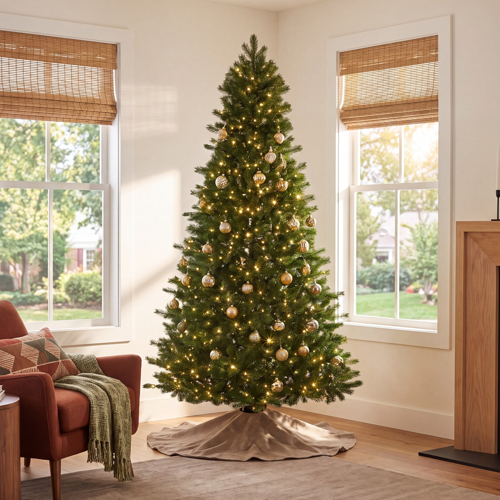 Peake 9' Pre-Lit Pine Christmas Tree