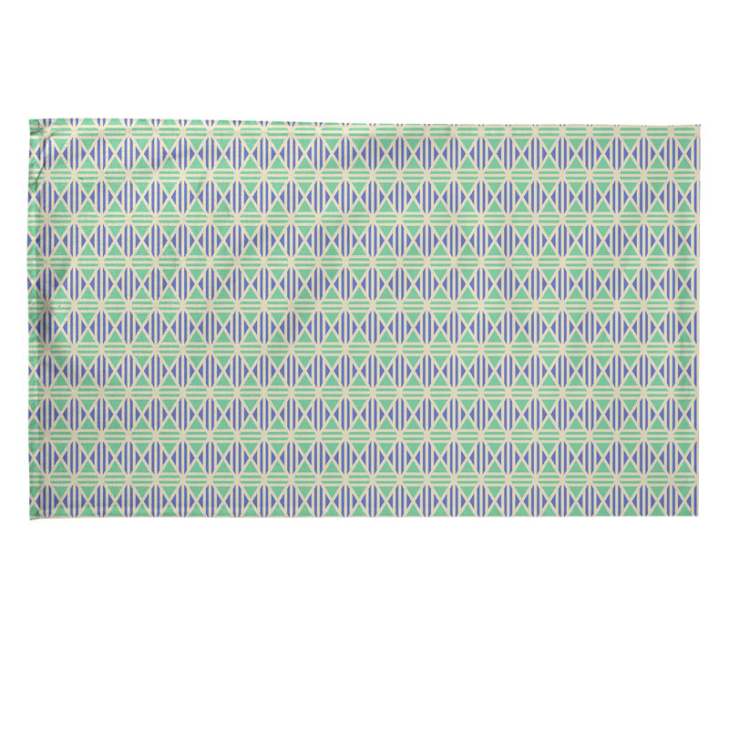 Serviette de thé à losanges doublés Mcguigan, Sergé de coton, Vert / bleu