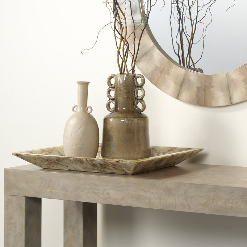 Handmade Beige Ceramic Decorative Table Vase