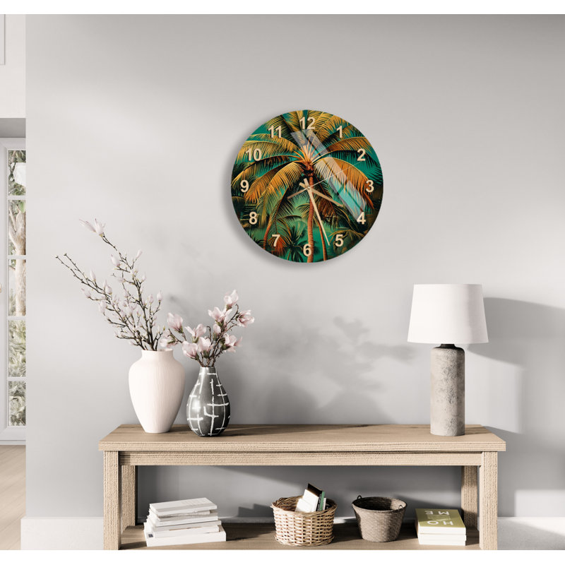 Horloge murale Palm Tree, Doré