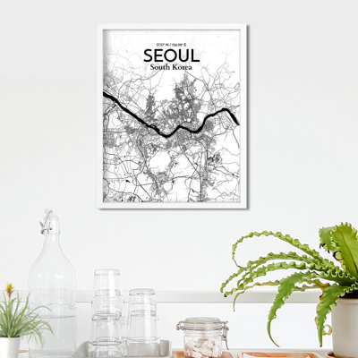 Seoul City Map In Ink - No Frame Print