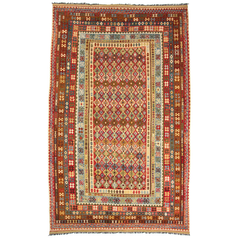 Rectangle 318 cm x 507 cm Geometric Wool Hand Woven Kilim