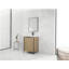 Meuble-lavabo indépendant de 24 pouces avec lavabo en résine et 2 portes d'armoire à fermeture automatique silencieuses